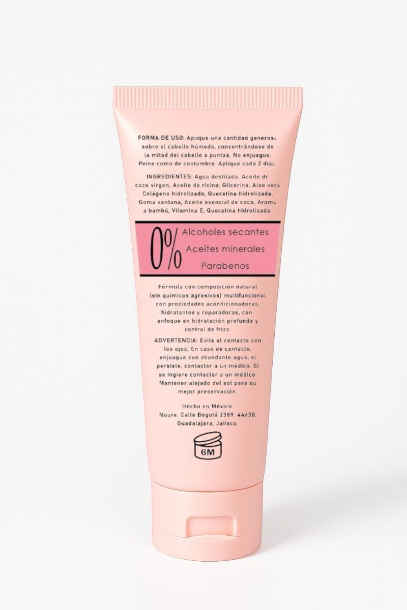 Bambú (80mL) - Crema Capilar Nuure Reconstructora, Hidratante y Suavizante