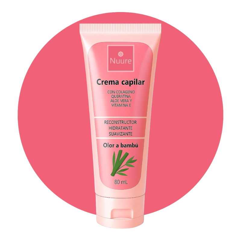 Bambú (80mL) - Crema Capilar Nuure Reconstructora, Hidratante y Suavizante